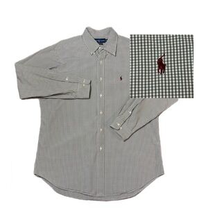 Ralph Lauren Classic Fit Green Plaid Button Down Long Sleeve Cotton Shirt 16 1/2